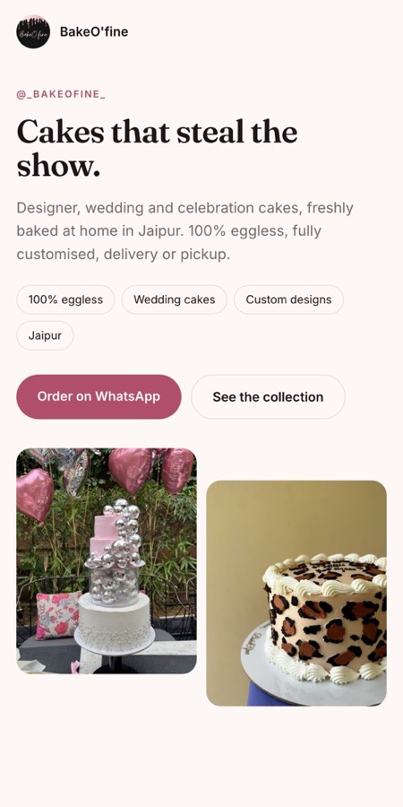 Website for BakeO'fine